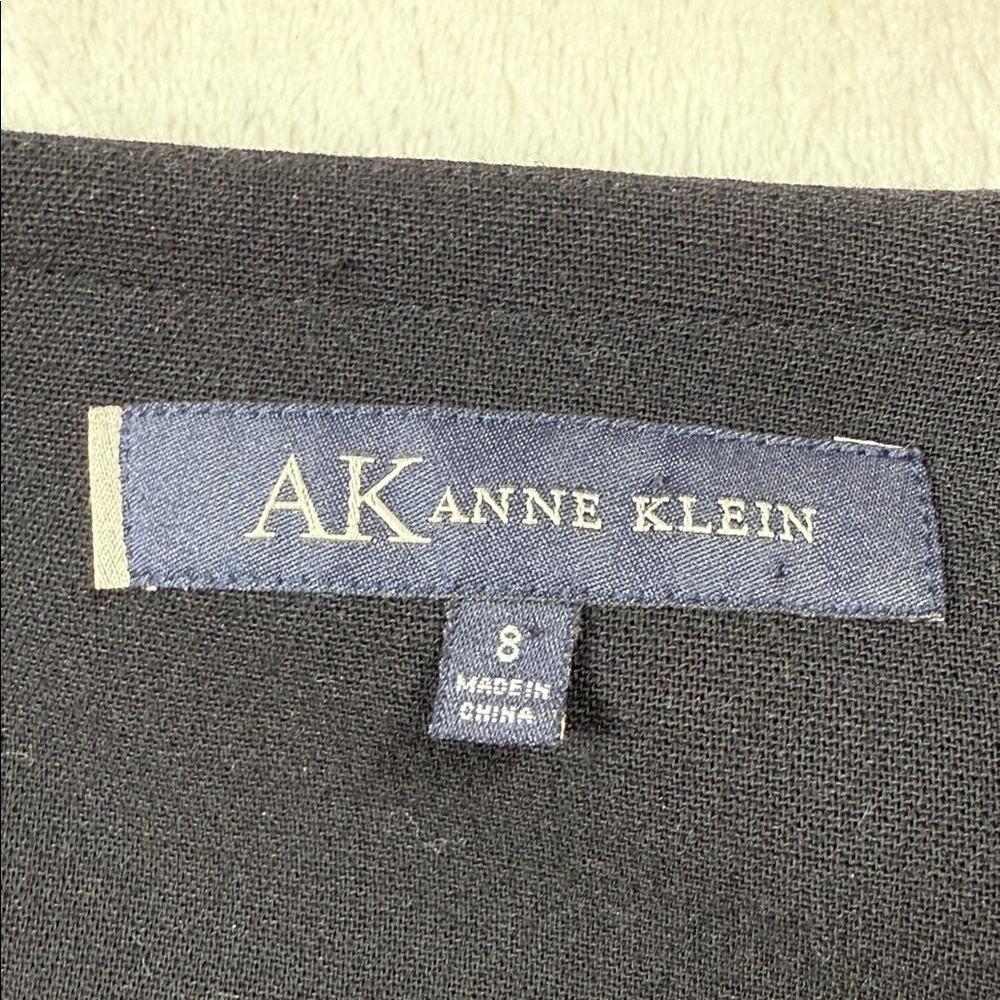Anne Klein Womens Black Silk Blazer Size 8 Round‎ Neck Minimalist Classic Fall - Picture 11 of 13